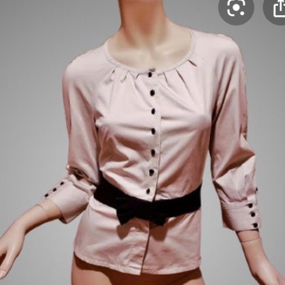 🖤DIOR💕BEIGE-GRAY tone Vintage blouse NEW - Picture 2 of 9